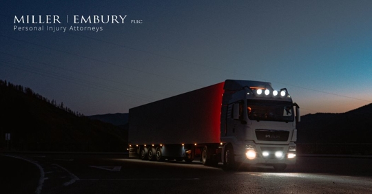 truck driving in the night